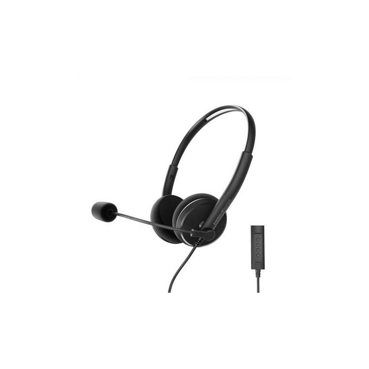 Energy Sistem Headset Office 2+ Czarny, wtyczka USB i 3,5 mm, regulacja głośności, wysuwany mikrofon na wysięgniku. Sistem