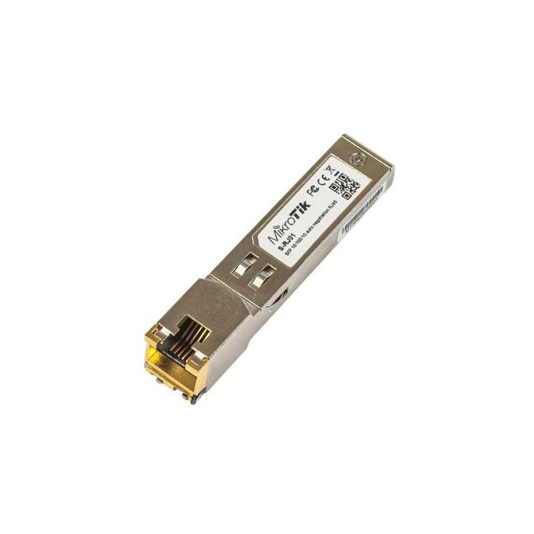 MikroTik | Złącze S-RJ01 | SFP | Miedź | Gniazdo RJ-45 | 10/100/1000 Mbit/s | Maksymalna odległość transferu 100 m | Od 0 do