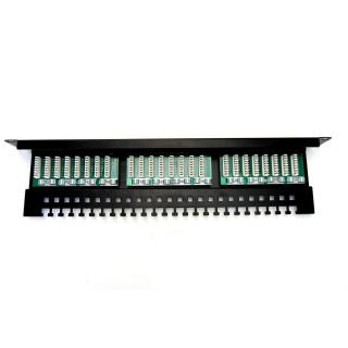 Panel krosowy 19'' 24x RJ45, LSA poziom, kat.5e,nieekranowany,1U,czarny,prowadnica kabli,pola opisow