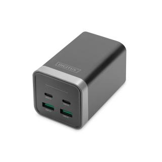 Ładowarka sieciowa uniwersalna zasilacz GaN 4 porty 2x USB-C 2x USB-A PD 3.0 150W czarna