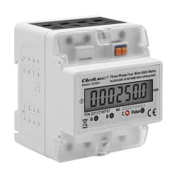 Miernik zużycia energii Qoltec na szynę DIN | trójfazowy elektroniczny licznik | 400V | LCD | 4P