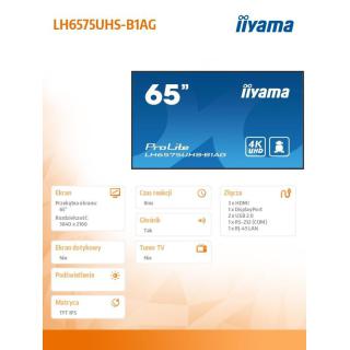 IIYAMA 65'LH6575UHS-B1AG