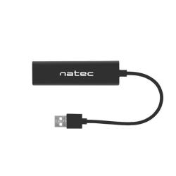 Hub USB Natec 3x USB 2.0 + RJ45 Dragonfly czarny