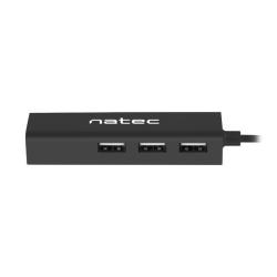 Hub USB Natec 3x USB 2.0 + RJ45 Dragonfly czarny