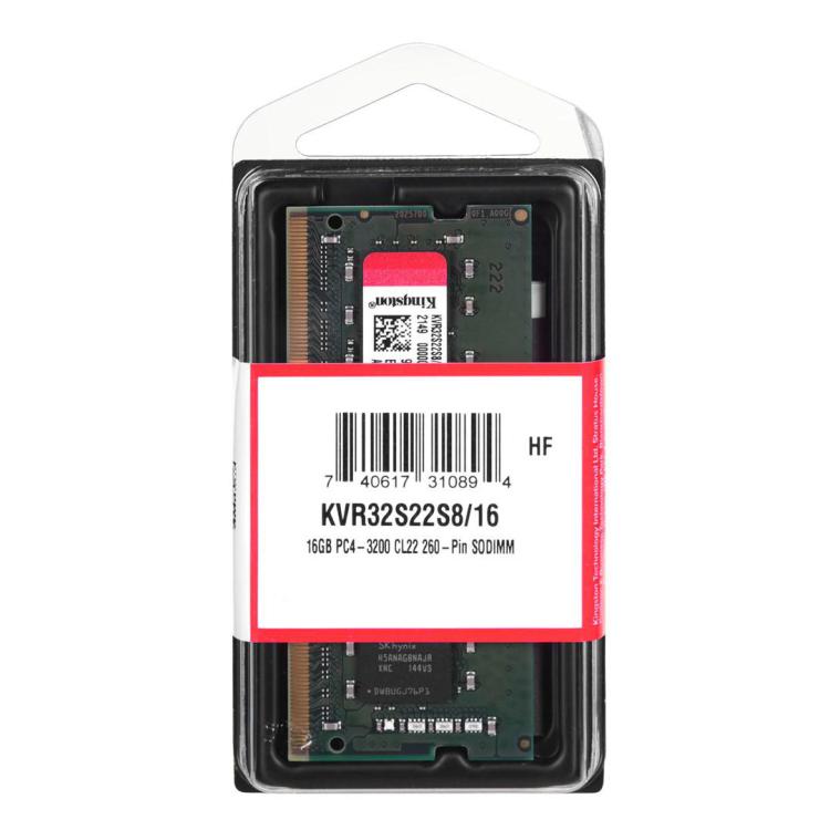 KINGSTON DDR4 SODIMM 16GB 3200MHz CL22 1Rx8