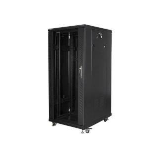 Szafa rack Lanberg FF01-6827-12B (27U 19'' 1390mm / 600mm / 800 mm stojąca Pełne, Szklane 800 kg kolor czarny)