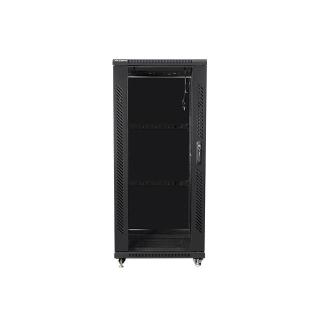 Szafa rack Lanberg FF01-6827-12B (27U 19'' 1390mm / 600mm / 800 mm stojąca Pełne, Szklane 800 kg kolor czarny)