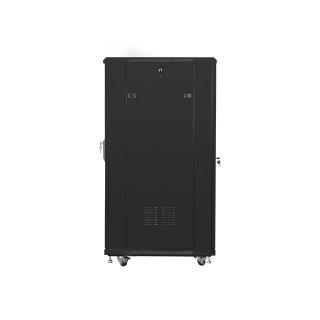 Szafa rack Lanberg FF01-6827-12B (27U 19'' 1390mm / 600mm / 800 mm stojąca Pełne, Szklane 800 kg kolor czarny)