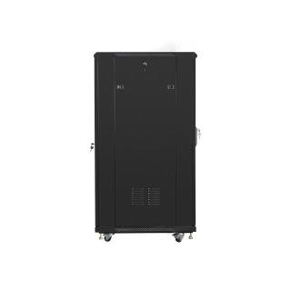 Szafa rack Lanberg FF01-6827-12B (27U 19'' 1390mm / 600mm / 800 mm stojąca Pełne, Szklane 800 kg kolor czarny)