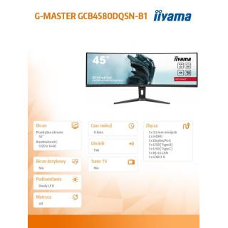 Monitor 45 cali G-Master GCB4580DQSN-B1, VA,DQHD,165HZ,USB-C-DOCK,RJ45,32:9,