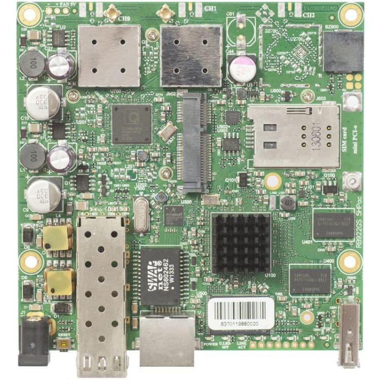 MikroTik RB922UAGS 5HPacD | Router WiFi | 5GHz, 1x RJ45 1000Mb/s, 1x SFP, 1x miniPCIe