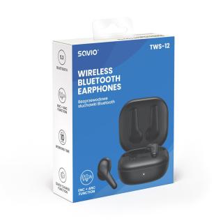 Słuchawki bezprzewodowe Bluetooth 5.3 z mikrofonem, ANC, ENC, QC, TWS-12