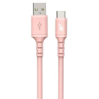 Kabel USB-USB C 1m silikonowy różowy