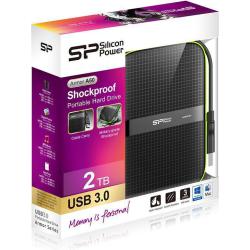 Dysk zewnętrzny Silicon Power ARMOR A60 2TB 2,5" USB 3.0 BLACK-GREEN/PANCERNY wstrząso/pyło i wodoodporny IPX4