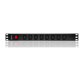 Qoltec Listwa zasilająca PDU antyprzeciążeniowa do RACK 19" | 1U | 10A | 8xIEC C13 | 2m