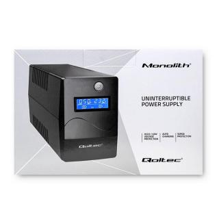 Qoltec Zasilacz awaryjny UPS Line Interactive | Monolith | 450VA | 240W | LCD | USB | RJ45