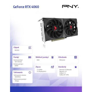 Karta graficzna GeForce RTX 4060 8GB OC VERTO DUAL FAN DLSS 3