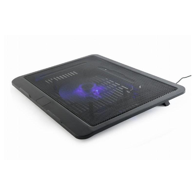 GEMBIRD PODSTAWKA CHŁODZĄCA POD NOTEBOOKA 15" 1X WENTYLATOR 12CM, PODŚWIETLENIE LED, NBS-1F15-04