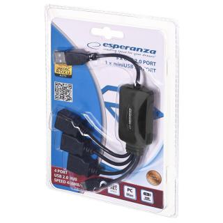 Hub Esperanza EA114 (4x USB 2.0 kolor czarny)