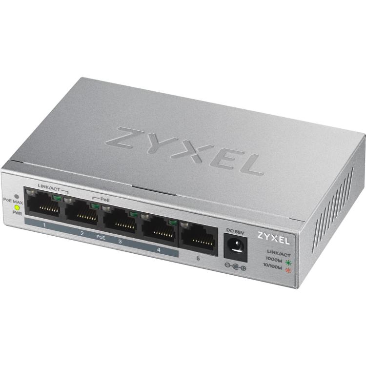 Switch PoE ZyXEL GS1005HP-EU0101F (5x 10/100/1000Mbps)