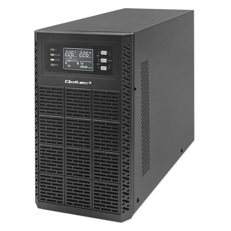 QOLTEC ZASILACZ AWARYJNY UPS 3KVA | 3000W | POWER FACTOR 1.0 | LCD | EPO | USB | ON-LINE