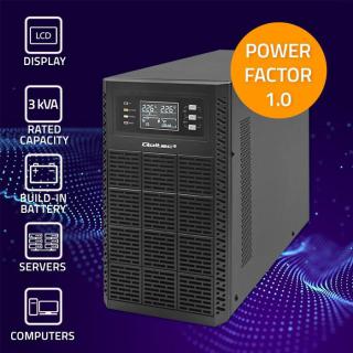 QOLTEC ZASILACZ AWARYJNY UPS 3KVA | 3000W | POWER FACTOR 1.0 | LCD | EPO | USB | ON-LINE