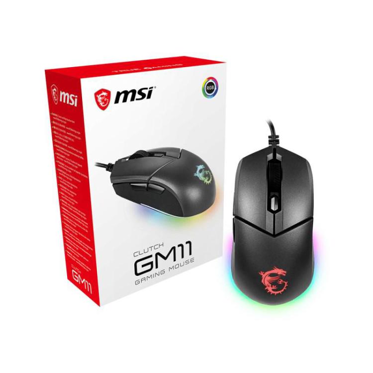 Mysz MSI Clutch GM11 (optyczna 5000 DPI kolor czarny)