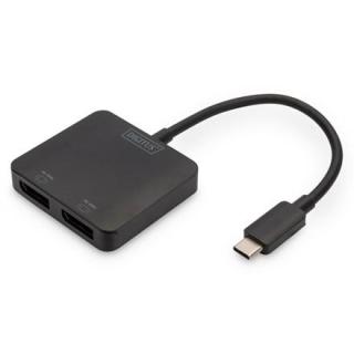 Hub/Koncentrator 2-portowy USB Typ C/2x DisplayPort 4K/60Hz HDR HDCP 2.2 MST