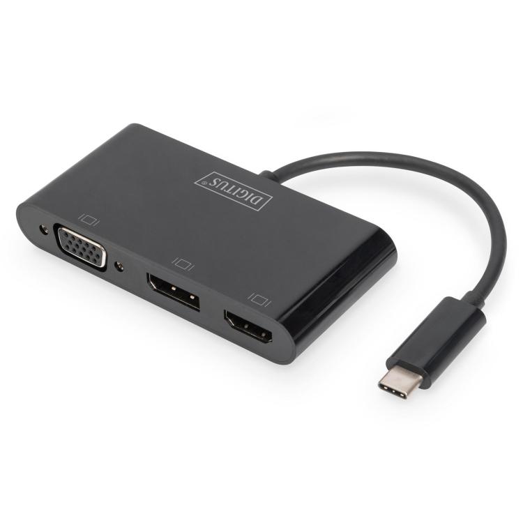 Adapter graficzny HDMI/ VGA na USB 3.1 Typ C4K 30Hz UHD/ FHD, z audio