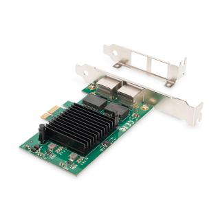 DIGITUS KARTA SIECIOWA PCIE PRZEWODOWA 2X RJ45 GIGABIT 10/100/1000MBPS LOW PROFILE DN-10132