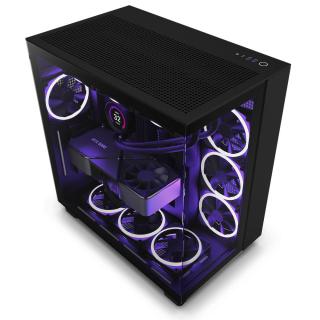 Wieża midi-tower NZXT H9 Flow - Czarny