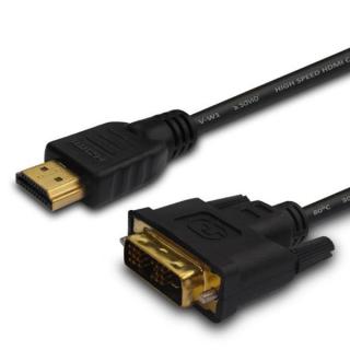 Kabel HDMI 19 pin (M) - DVI 18+1 (M) 1,8m, złote...