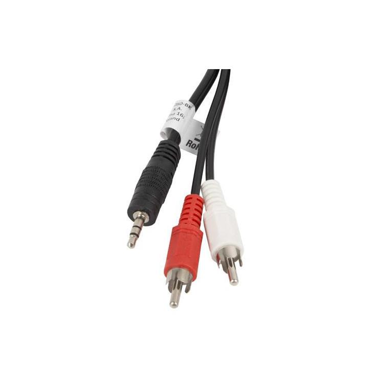 Kabel Lanberg CA-MJRC-10CC-0050-BK (Mini Jack M - 2x Cinch M 5m kolor czarny)