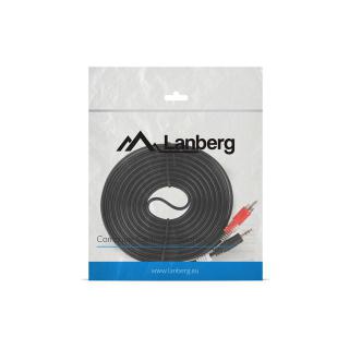 Kabel Lanberg CA-MJRC-10CC-0050-BK (Mini Jack M - 2x Cinch M 5m kolor czarny)