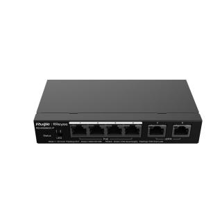 REYEE SWITCH ZARZĄDZALNY 4 PORTY 1GBIT + 2 PORTY UPLINK RJ45 1GBIT | 4 PORTY POE/POE+ (54W MAX) | L2 | METALOWA OBUDOWA DESKT