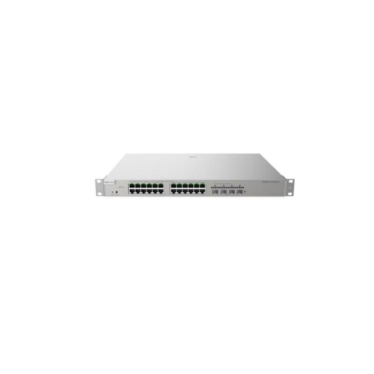 Zarządzalny Switch Reyee | L3 | 24 porty 1Gbit + 4 porty Uplink SFP+ 10Gbit | 24 porty PoE/PoE+ (370W max) | Rack