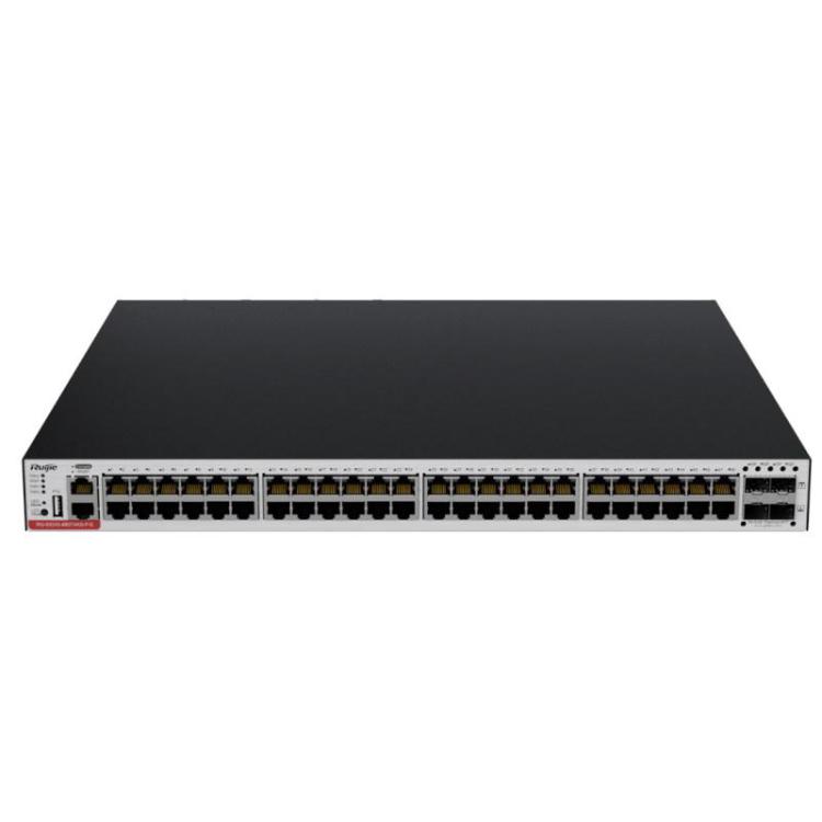 Zarządzalny Switch Ruijie | L3 | 48 portów 1Gbit + 4 porty SFP+ 10Gbit | 48 portów PoE+ (1440W max) | 2 sloty na zasilacze (brak