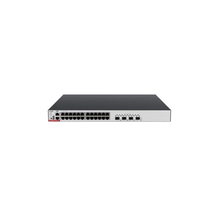 Zarządzalny Switch Ruijie | L3| 24 porty 1Gbit + 4 porty SFP+ 10Gbit | 24 porty PoE+ (740W max) | 1 wentylator, 2 sloty na