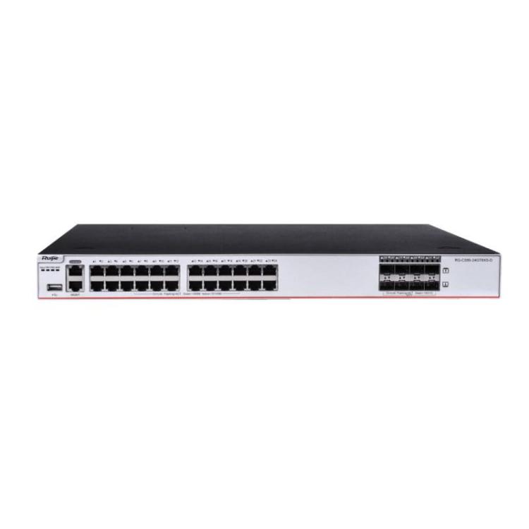 Zarządzalny Switch Ruijie | L3 | 24 porty 1Gbit + 8 portów SFP+ 10Gbit | 1 slot rozszerzeń, 3 wentylatory, 2 sloty na zasilacze