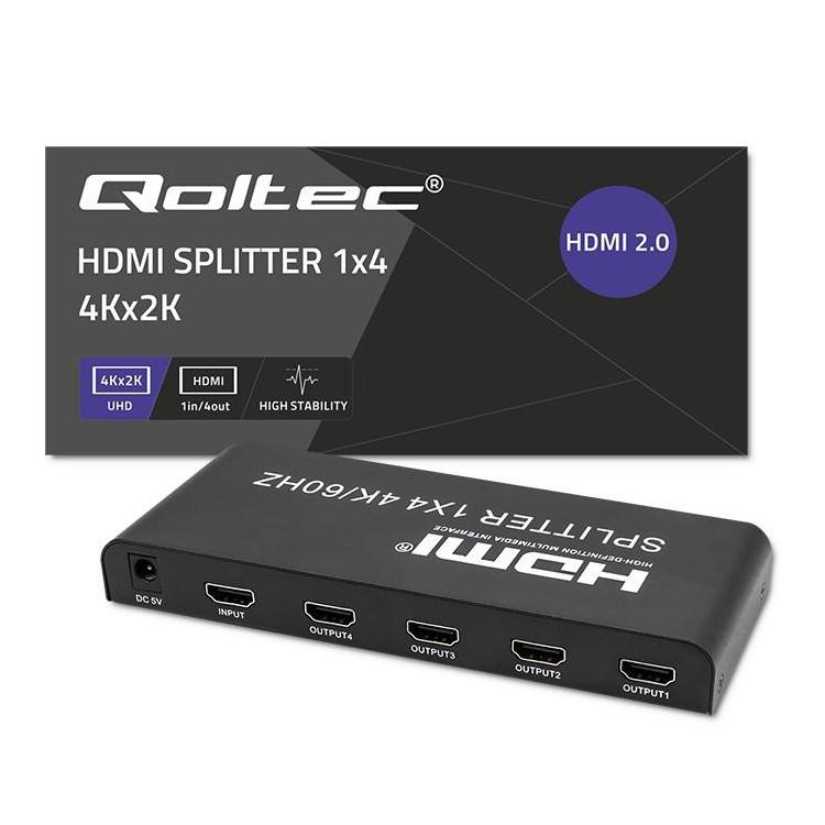 QOLTEC ROZDZIELACZ SPLITTER 4XHDMI 4KX2K | 6GB/S | 60HZ