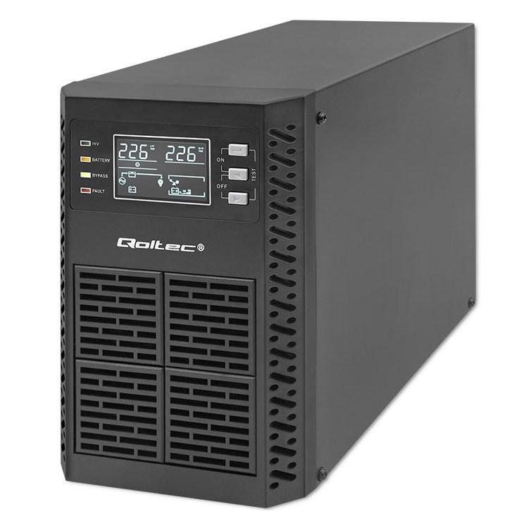 QOLTEC ZASILACZ AWARYJNY UPS 1KVA | 1000W | POWER FACTOR 1.0 | LCD | EPO | USB | ON-LINE