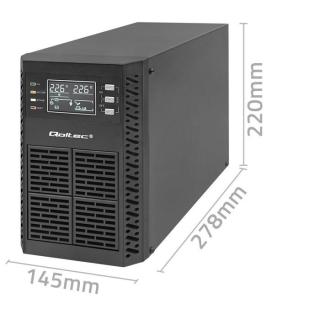 QOLTEC ZASILACZ AWARYJNY UPS 1KVA | 1000W | POWER FACTOR 1.0 | LCD | EPO | USB | ON-LINE