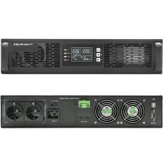 QOLTEC ZASILACZ AWARYJNY UPS DO RACK | 2.4KVA | 2400W | POWER FACTOR 1.0 | LCD | EPO | USB | ON-LINE