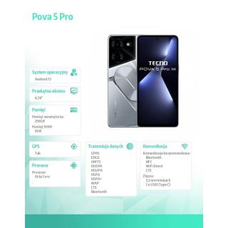 Smartfon POVA 5 Pro 5G 8/256 GB LH8n Srebrny