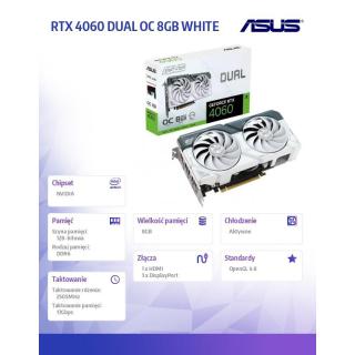 Karta graficzna GeForce RTX 4060 DUAL OC 8GB WHITE GDDR6 128bit 3DP