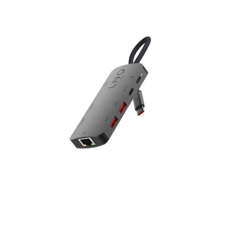 LINQ HUB USB-C 8IN1 8K PRO MULTIPORT (HDMI,USB-C 3.2, 2X USB-A 3.2, 2X USB-A 2.0, RJ45 2,5GB/S, USB-C PD 100W DO ZASILANIA)