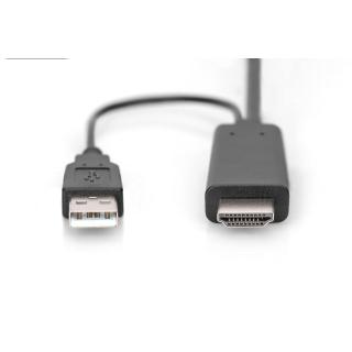 Kabel adapter HDMI 4K 30Hz zasilanie USB A na DisplayPort 2m