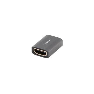 Adapter Lanberg HDMI(F)- HDMI(F) 8K beczka srebrna aluminium