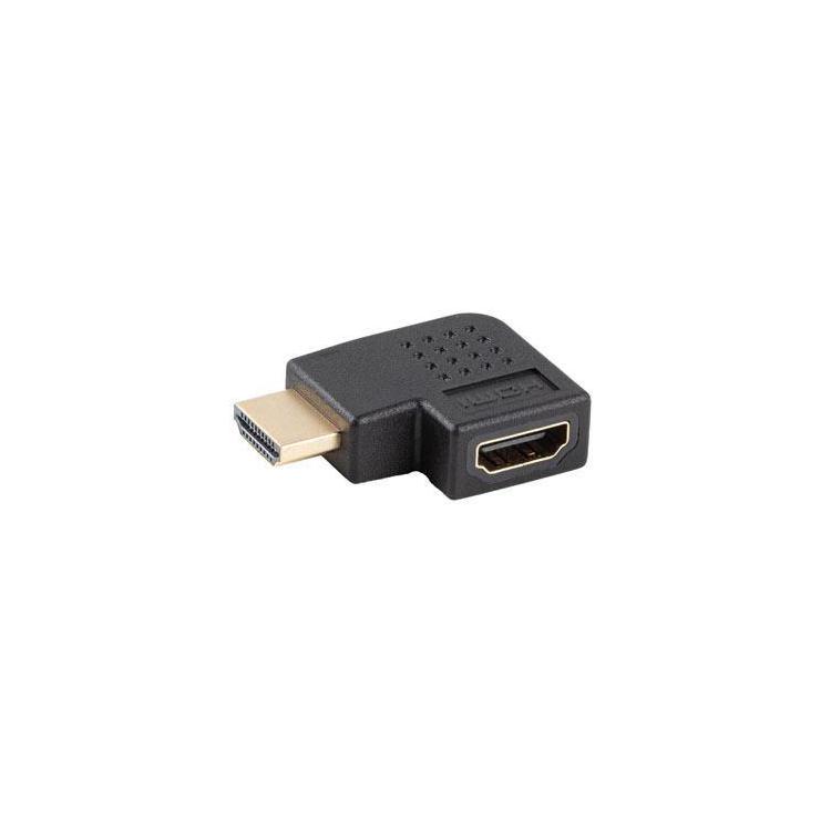 Adapter Lanberg HDMI(M) - HDMI(F) 4K kątowy lewo czarny