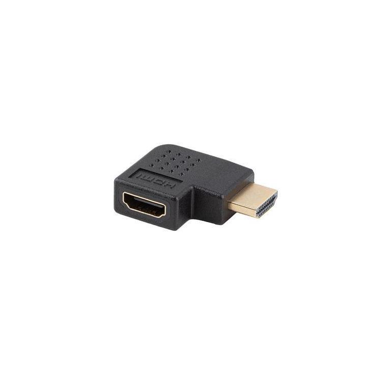 Adapter Lanberg HDMI(M) - HDMI(F) 4K kątowy prawo czarny